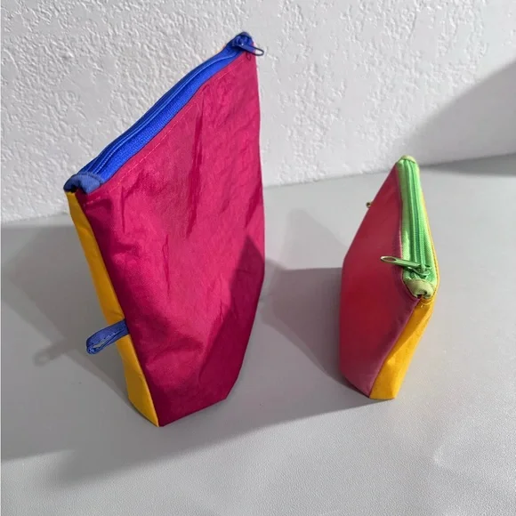 Handmade Water-Repellent Nylon Vacation Colorblock Go Pouch Solid Colored Set - Picture 6 of 16